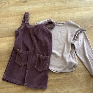 Purple Corduroy Pinafore Dress Zara